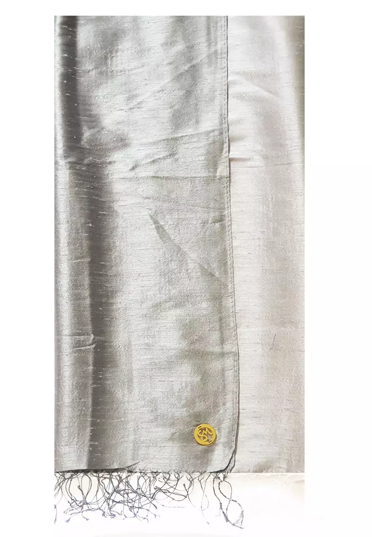 Glamour Raw Silk Pashmina Silver