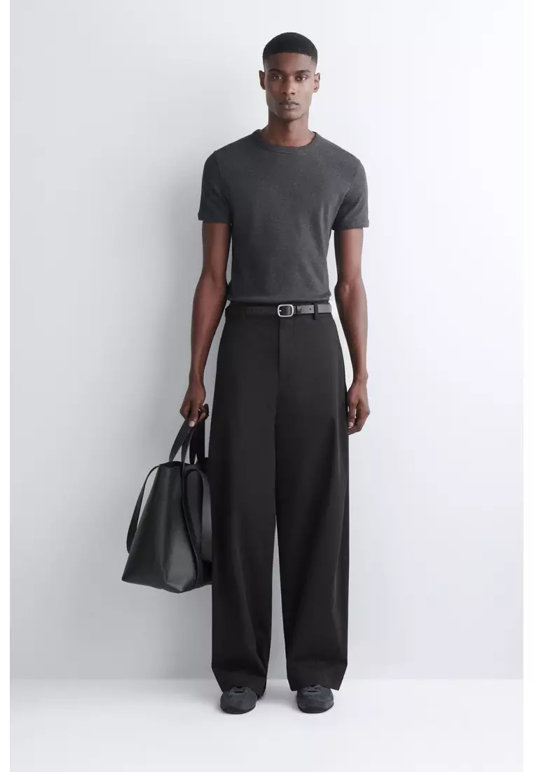 SLIM RIBBED COTTON T-SHIRT