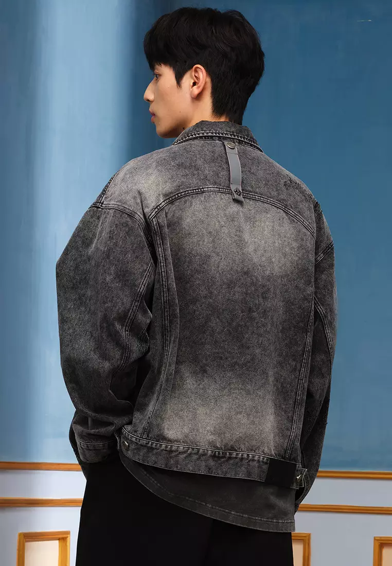 男裝 PALLADIUM LOGO 洗水牛仔外套