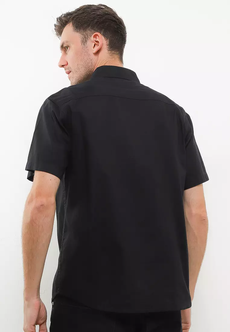 TRIPLE Kemeja Flanel Lengan Panjang Slim Fit (SS 541) Black