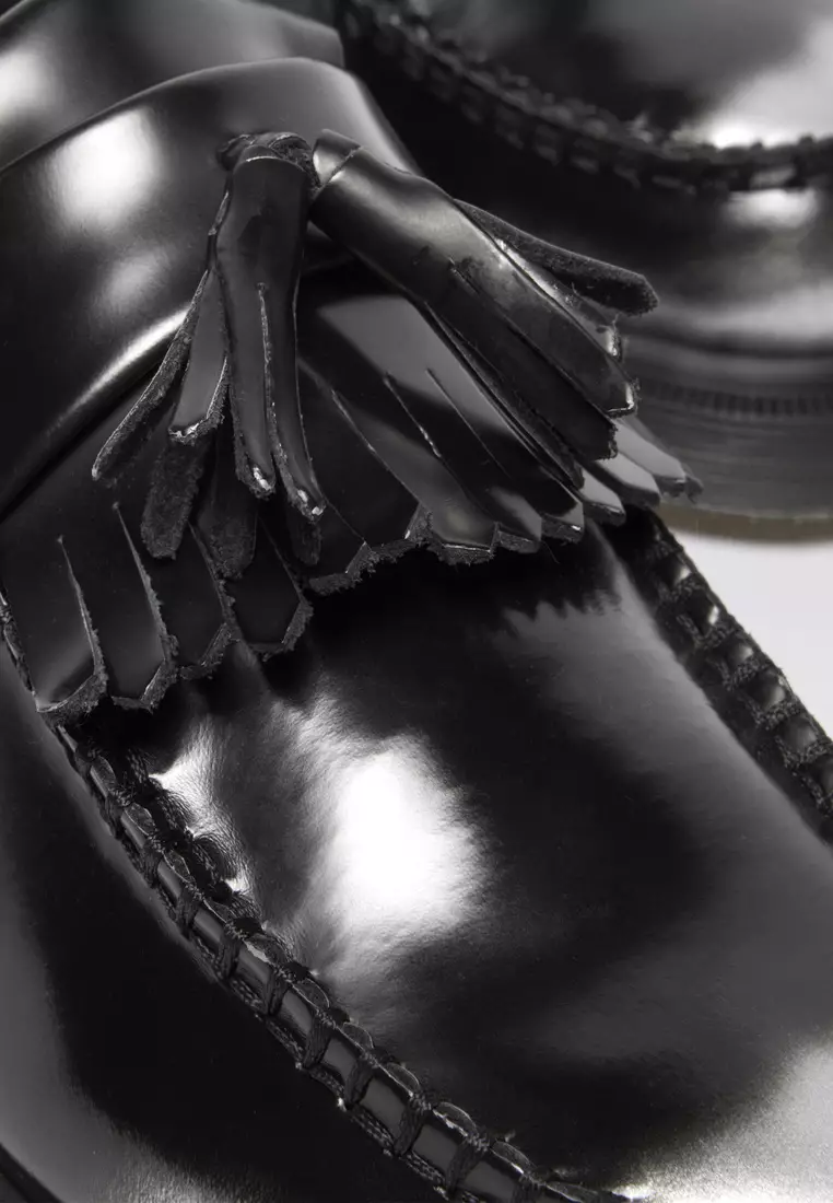 Adrian Tassel Arcadia Rub Off Leather Sliver Loafers - Women