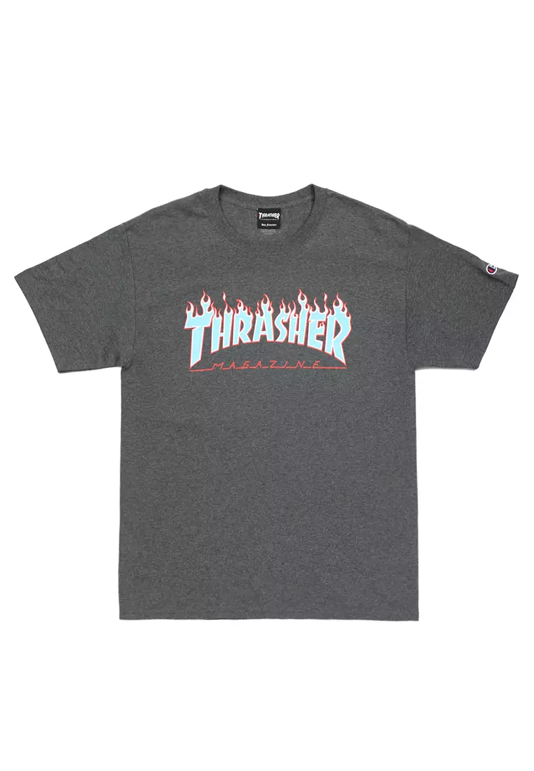 Thrasher Thrasher Champion Blue Flame S S Tee 2023