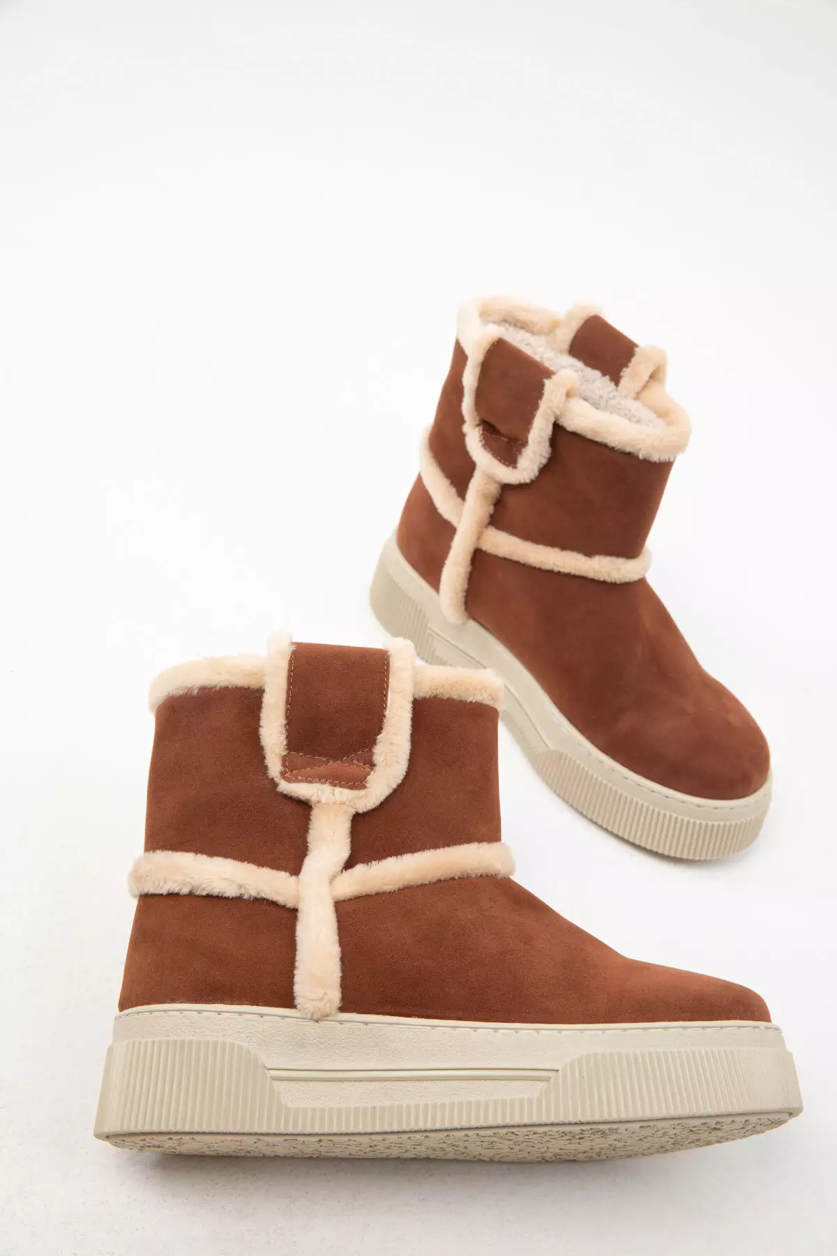 Tan Suede Women's Boots - 20011 Model Bootie