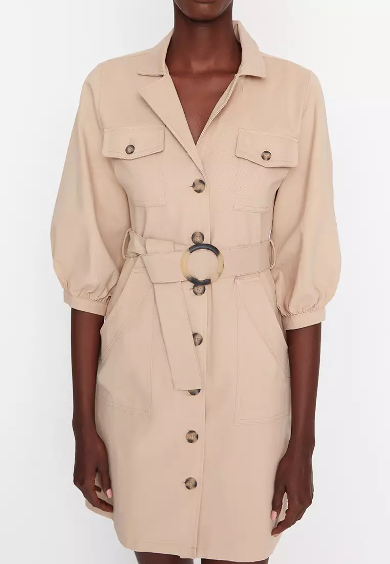 Shirt Dress With A Belt