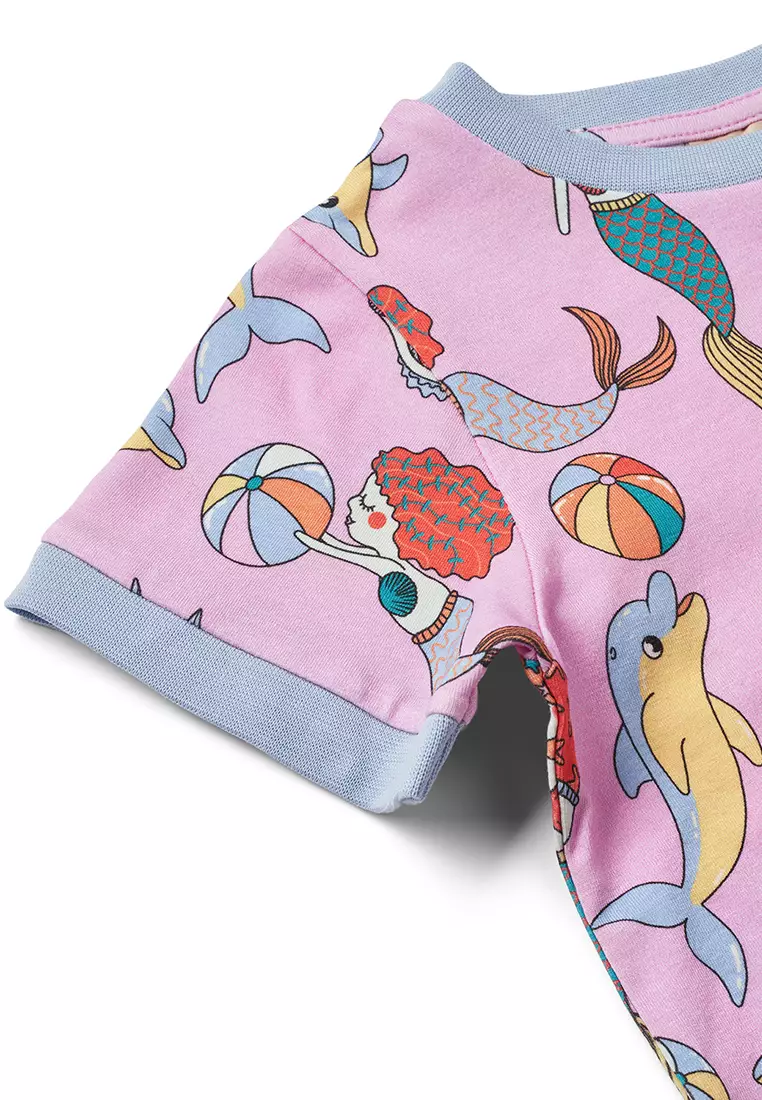 T-shirt with mermaids and dolphins