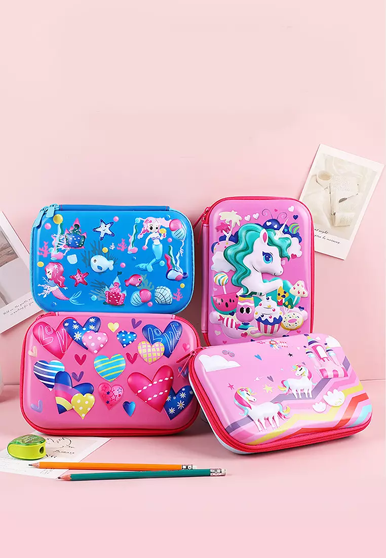 Wakakids Tempat Pensil Anak 3D Motif  Timbul Karakter Anak Hebat Waterproof Kotak Pensil Hardcase Besar Venhs