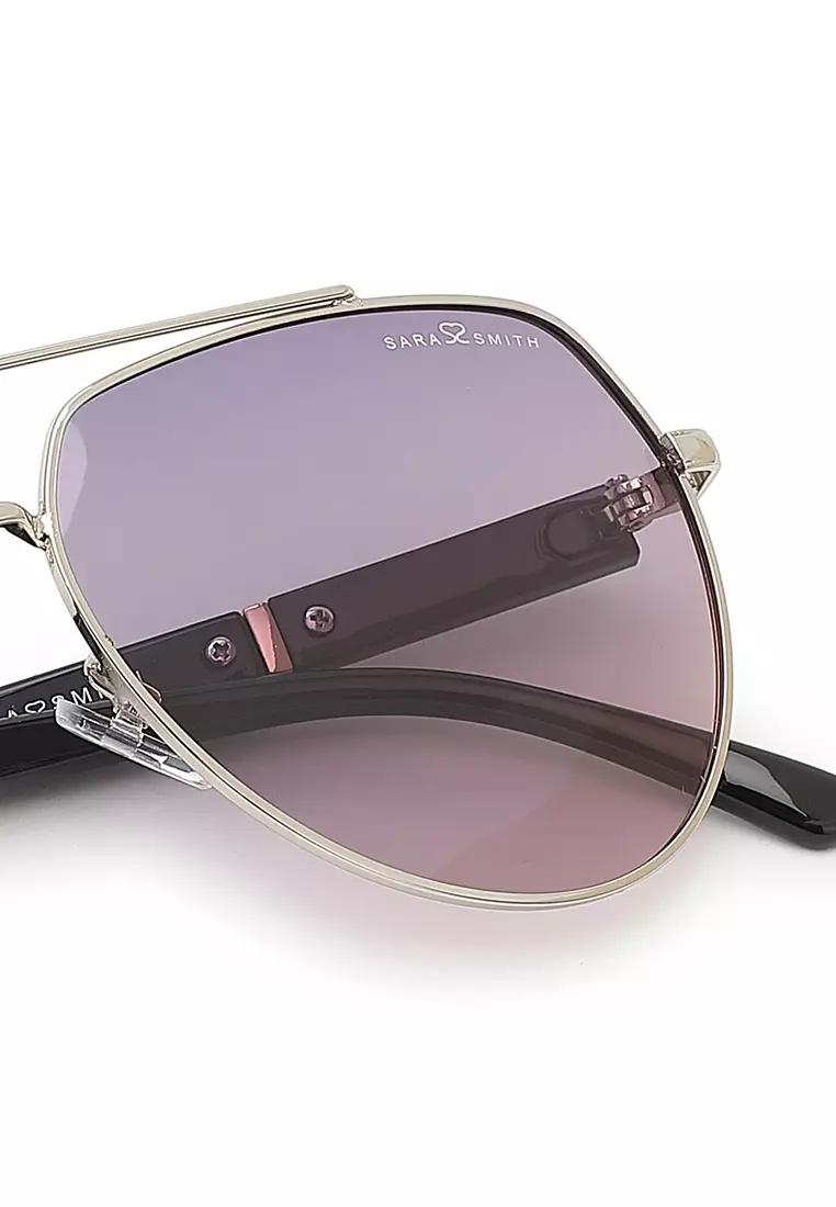 Unisex Polarized Aviator Sunglasses (Kacamata Hitam) - Perak / Abu-Abu