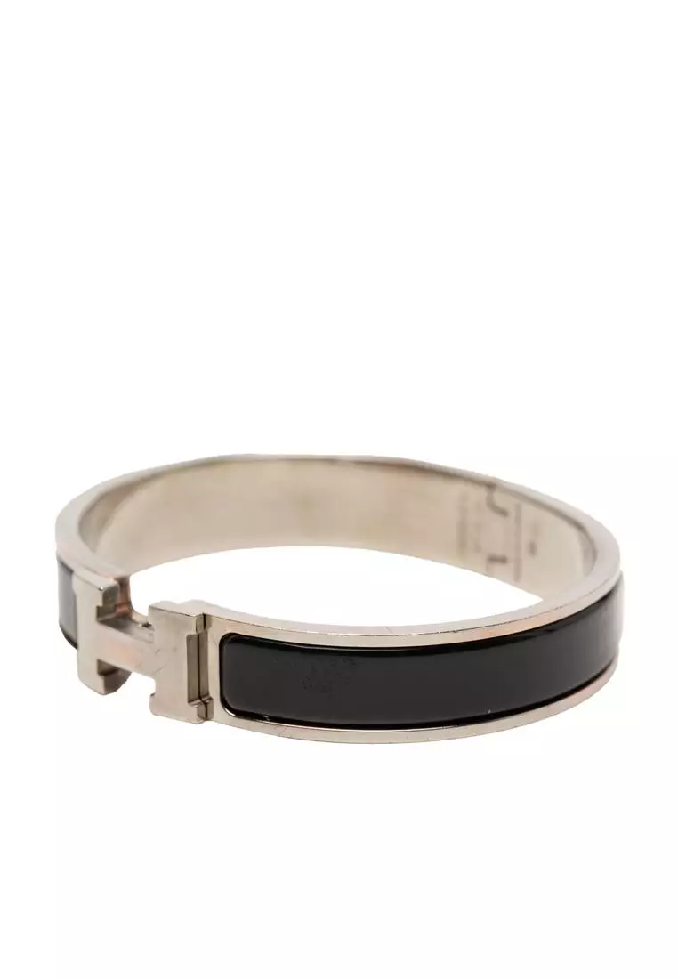 Pre-Loved Hermès Narrow Enamel Clic H Bracelet Pm