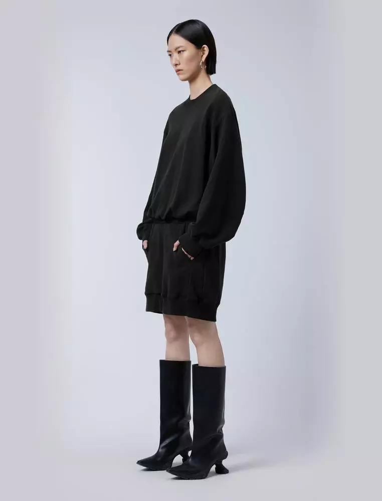 纯色休闲长袖连衣裙