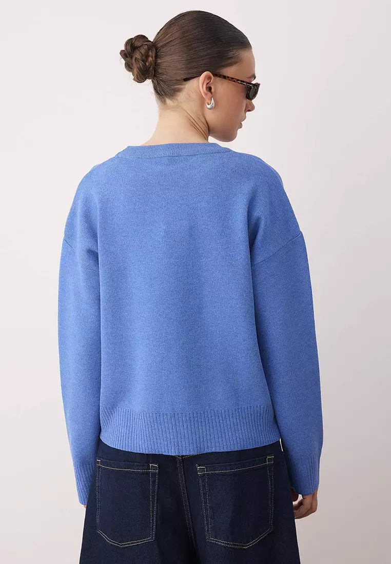 Wide Pattern Basic Knitwear Sweater