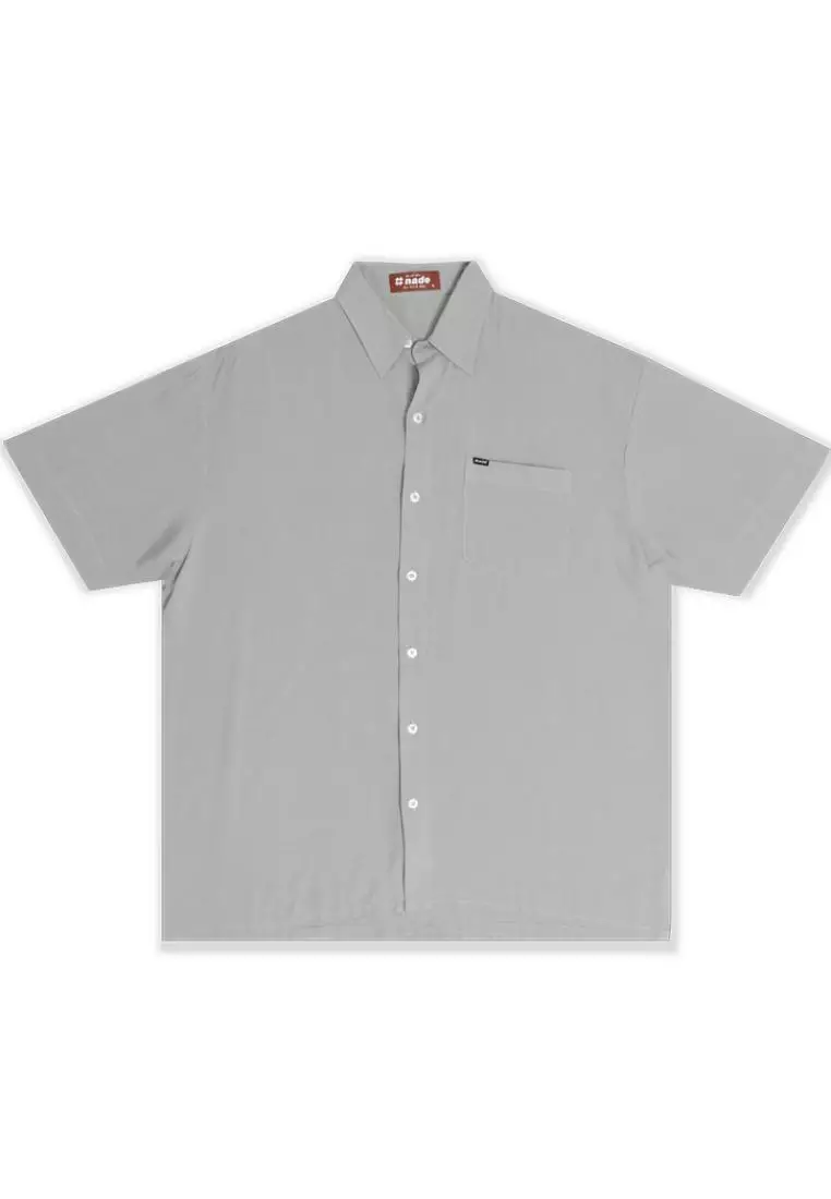 NTA20 Kemeja MKM Men Basic Polos Abu With Pocket