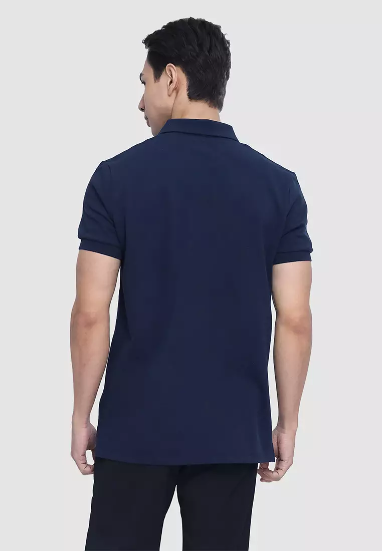 Solid Cotton Pique Polo Shirt in Regular Fit
