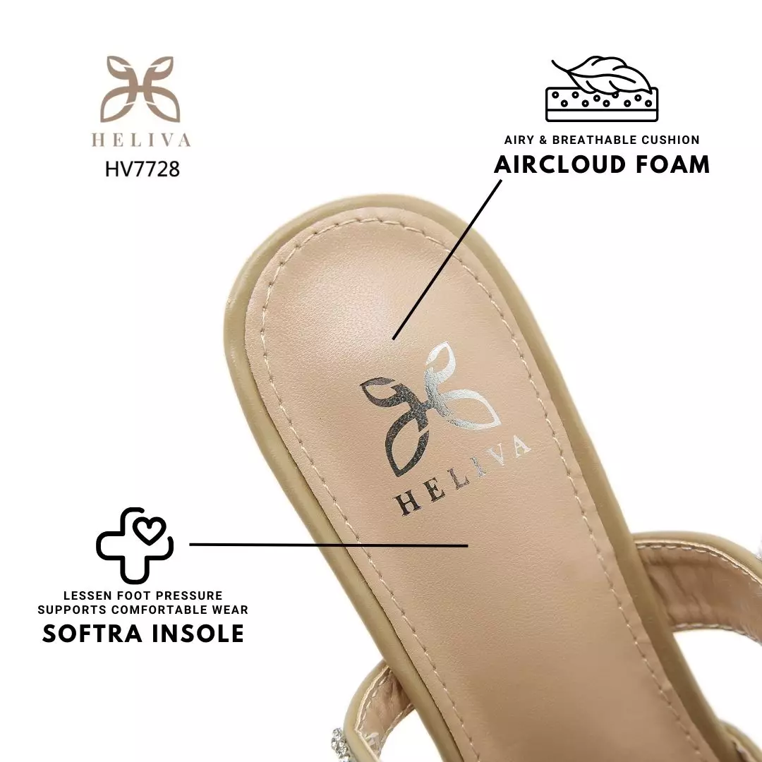 Heliva Messiany High Heels for Woman String Rhinestone Flower Sol 6.5cm HV7728