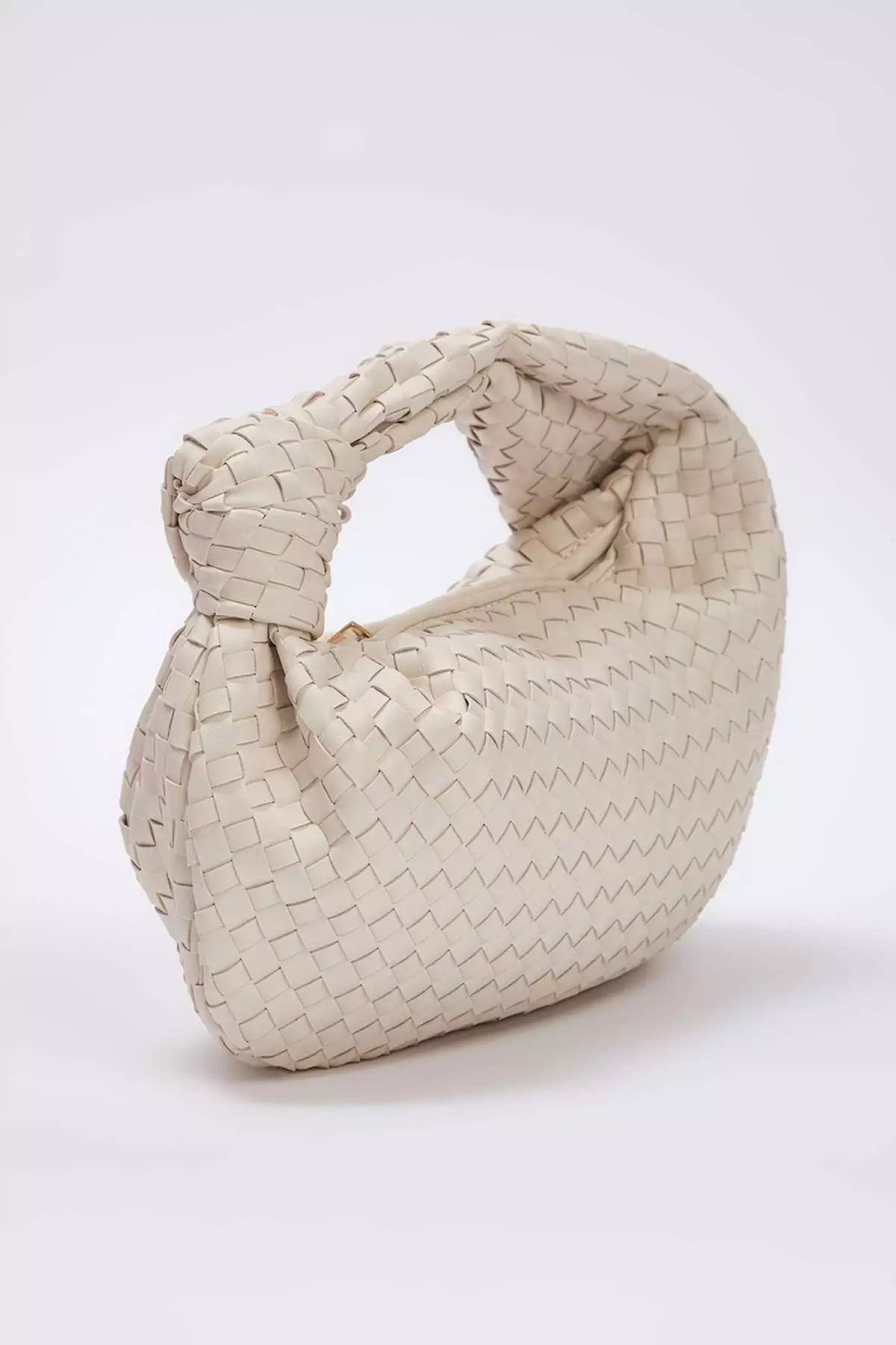Ecru Premium Knitted Detailed Women'S Mini Shoulder Bag Takaw26Oc00072