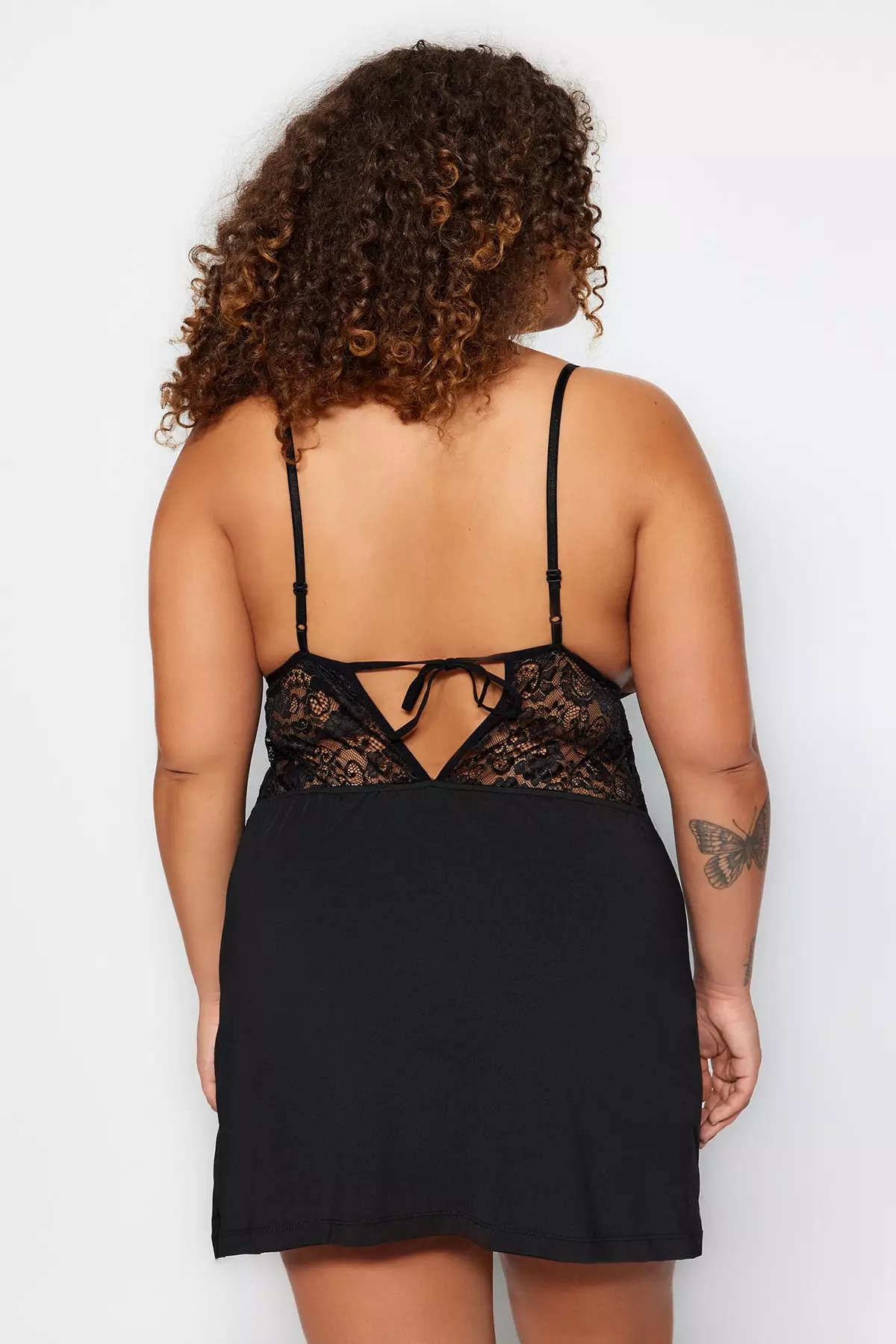 Trendyol Plus Size Black Lace Babydoll 2024, Buy Trendyol Online