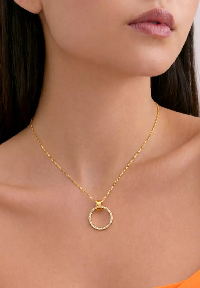 Orbit of Charm Necklace Embellished with SWAROVSKI® Crystal in Gold