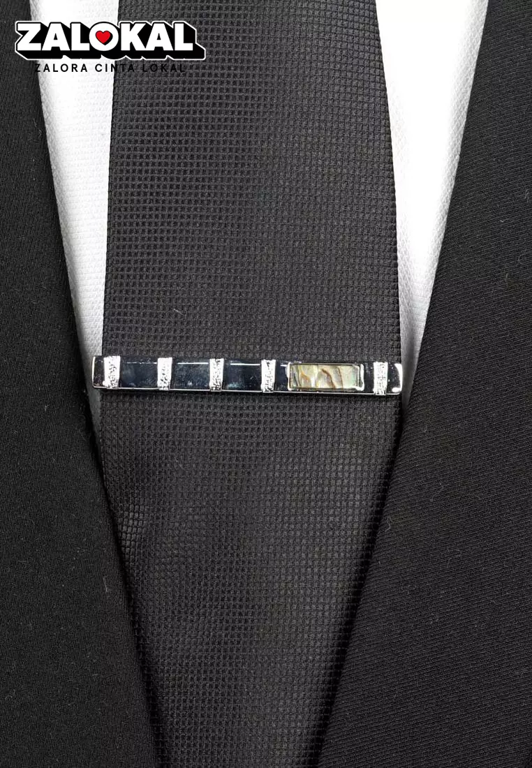 Houseofcuff Pin Tie Jepit Dasi Slim Silver A04