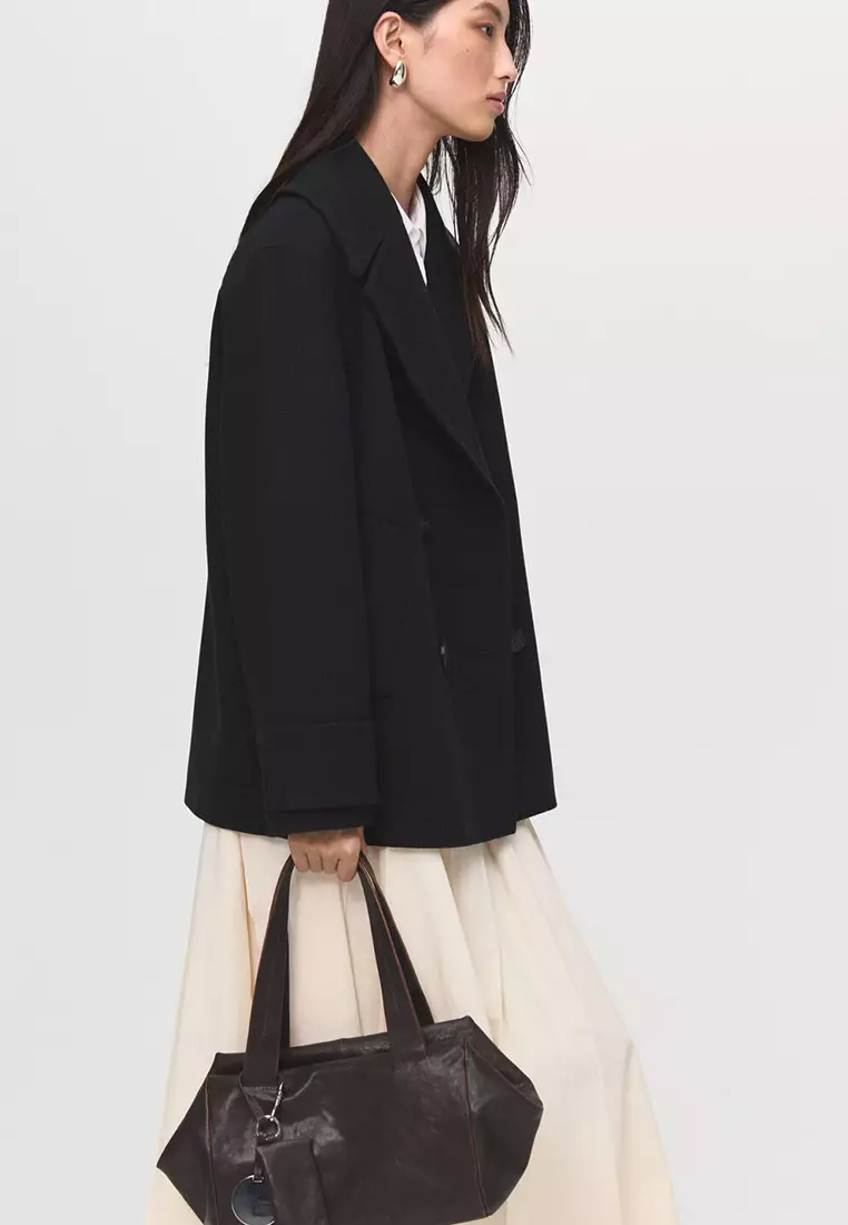 Double-Breasted Wool-Blend Coat