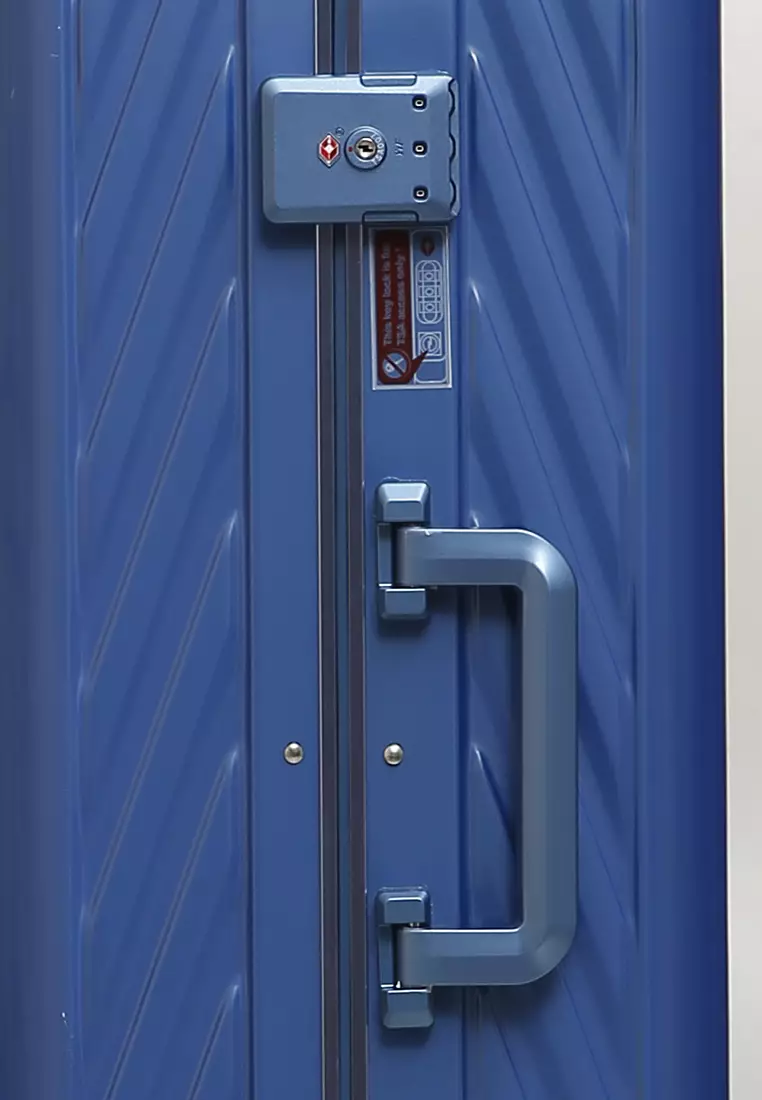 Austin Koper Alumunium Frame Unisex Size 24 Inch TSA Lock System Suitcase Material Polycarbonate ORIGINAL - Blue