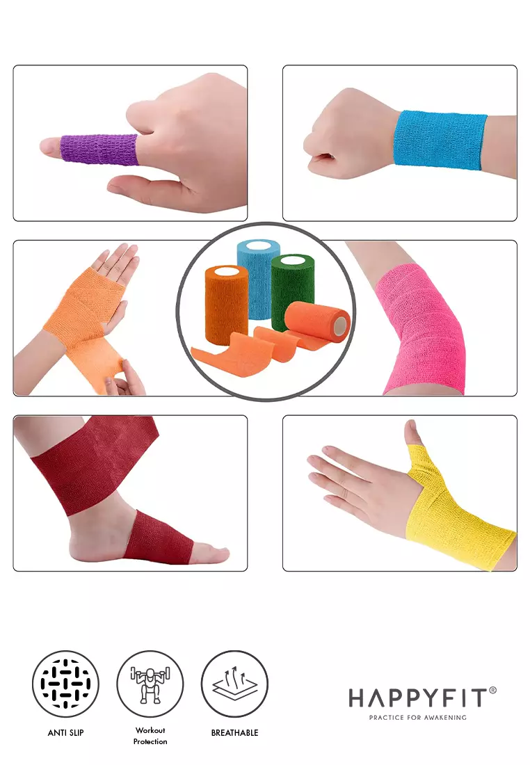 HAPPYFIT Kinesio Support Tape Non-Woven Self Adhesive - Finger & Wrist Tape - Perban Olahraga - 10cm x 4,5m