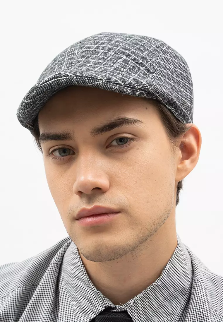Topi Fedora Hat Painter Grey List Square