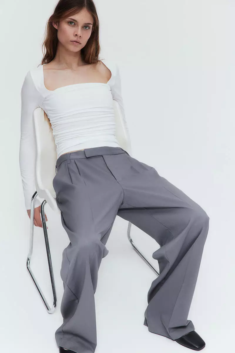 Gathered square-neck top