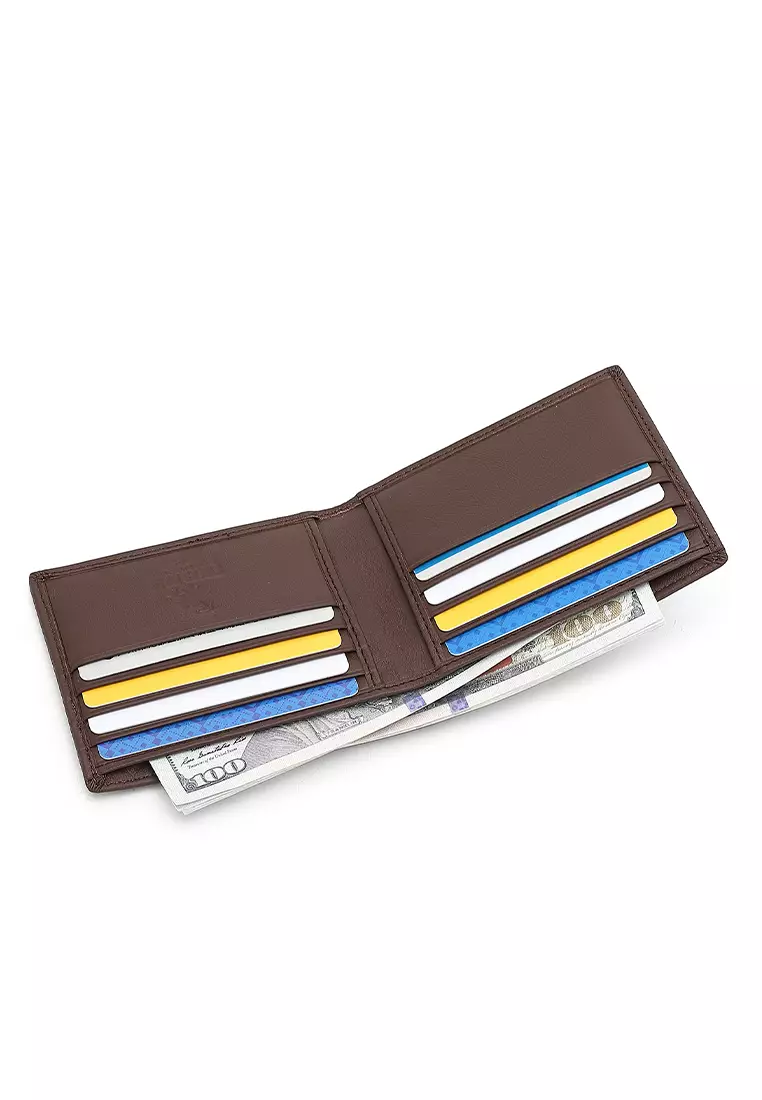 Genuine Leather RFID Short Wallet (Dompet Pendek Kulit Asli RFID Pria) - Cokelat