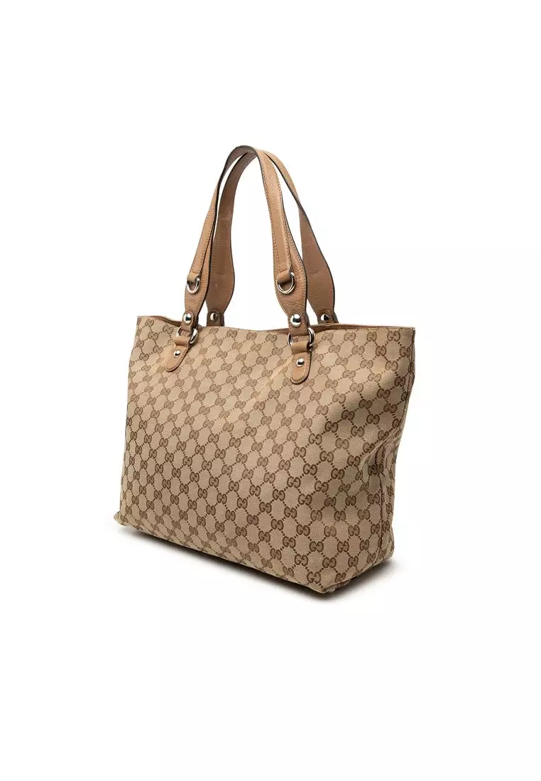 Pre-Loved Gucci Gg Canvas Icon Bit Tote