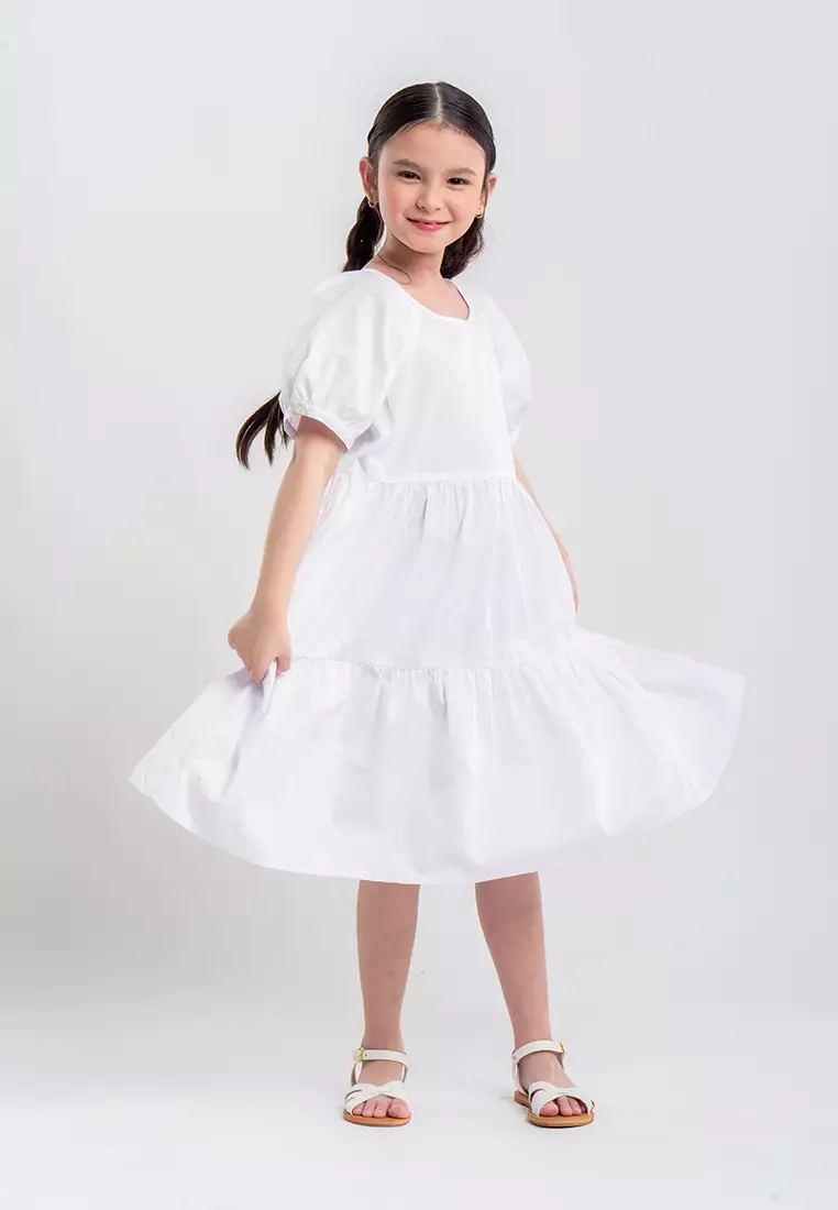 Treehouse Kids Zenaya Dress With Puff Sleeves