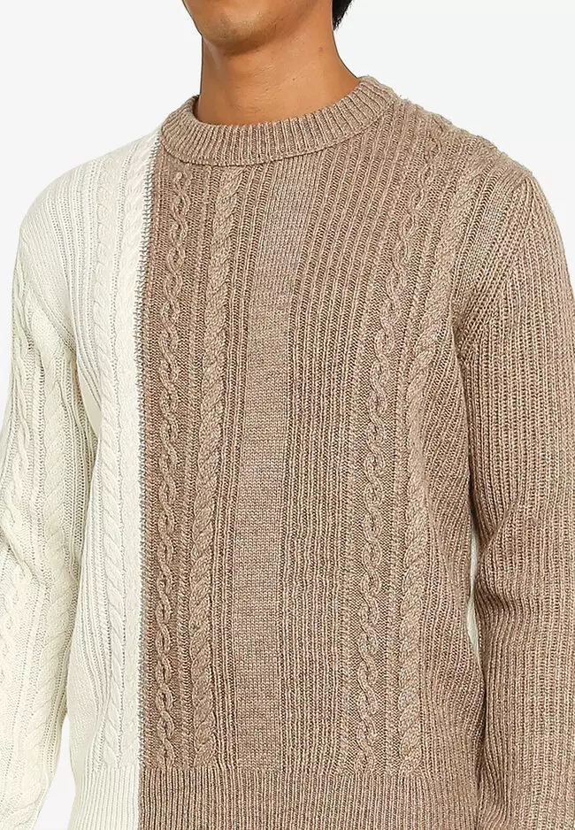 Cable Rib Colourblock Jumper