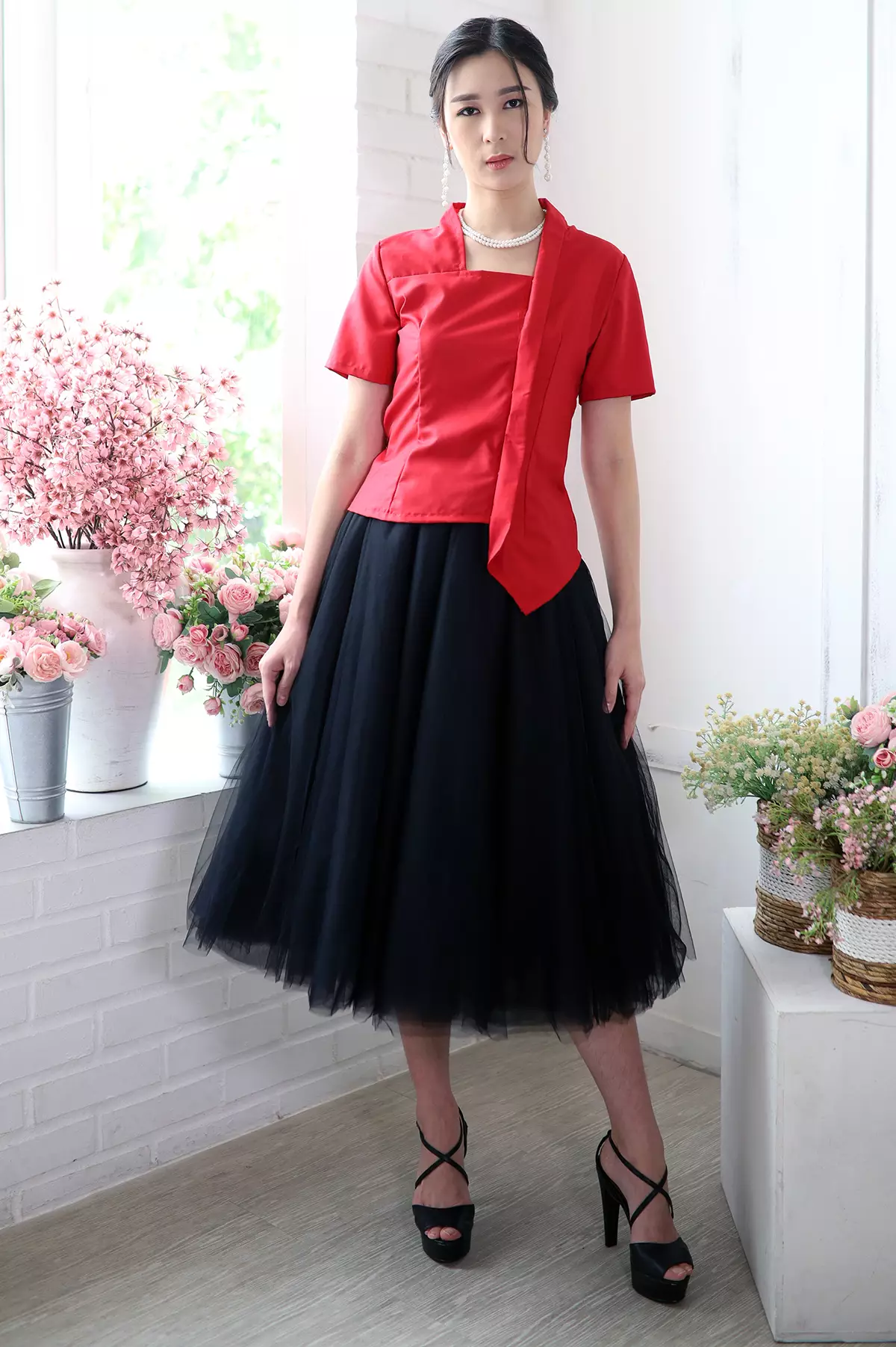 Katarina Cotton Red Kebaya