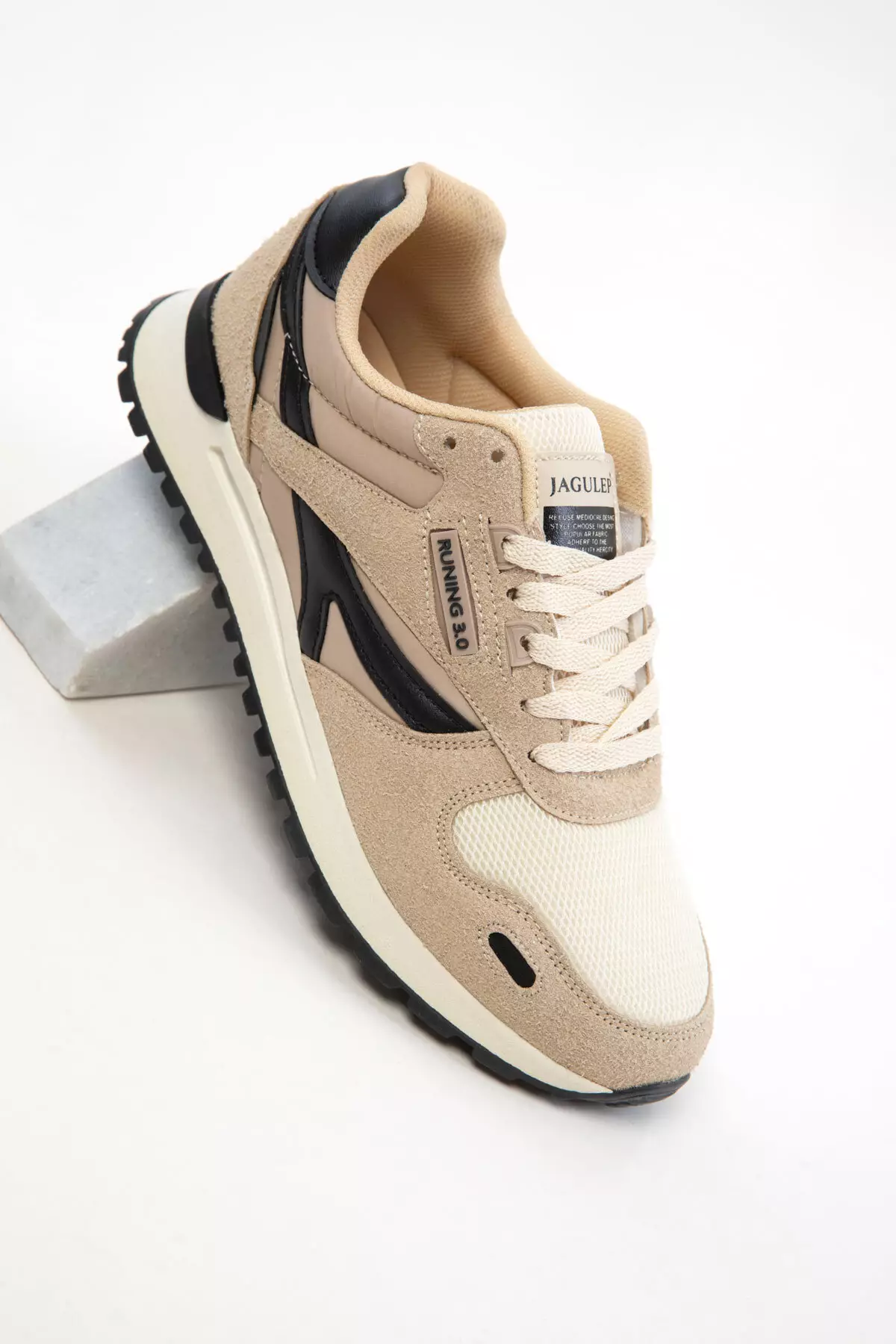 Beige-Black Men's Sneaker 20760