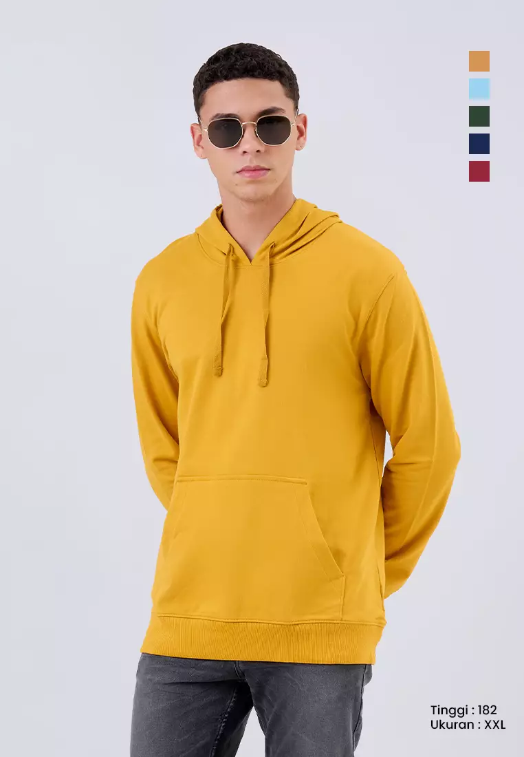 MANZONE - Sweater Hoodie Pria Relikan - Yellow Warna YELLOW