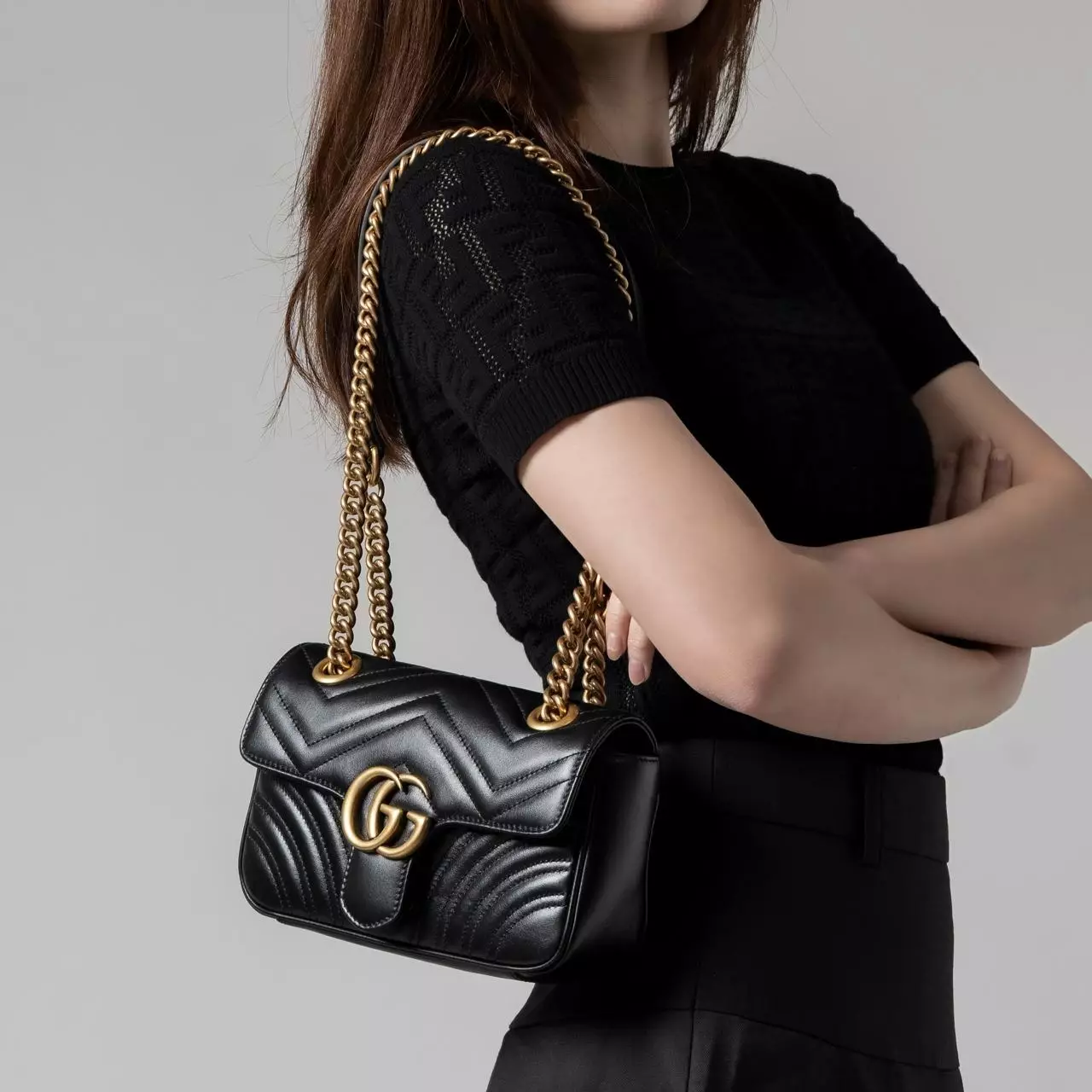 Jual Gucci Gucci GG Marmont Camera Bag Mini Black Ghw Original 2023
