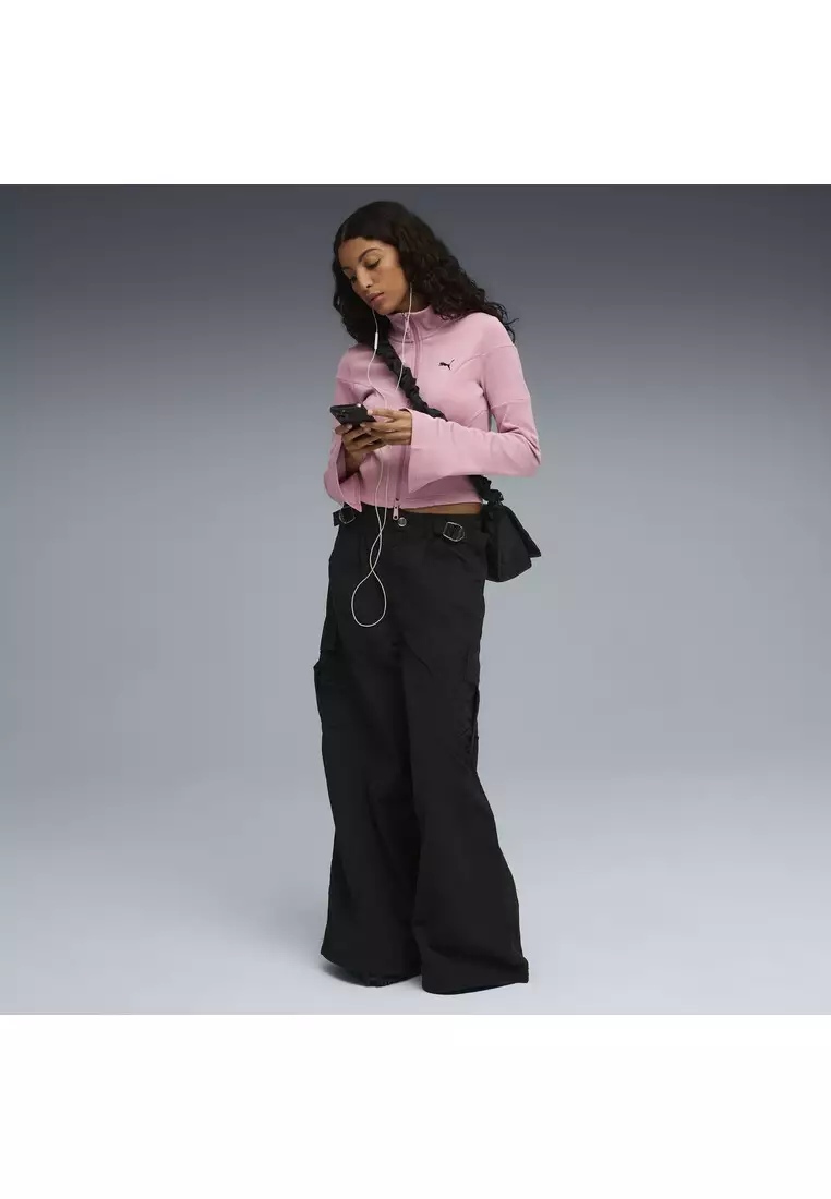 DARE TO Women's Slim Cropped Track Jacket
