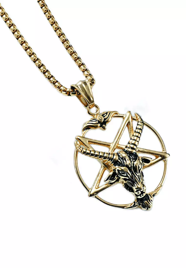 Goat pentagram necklace outlet