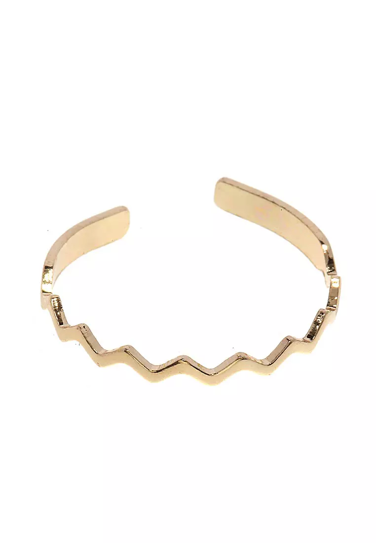 Cincin Set Rings Aksesoris Wanita Design Elegant Premium Quality - Gold
