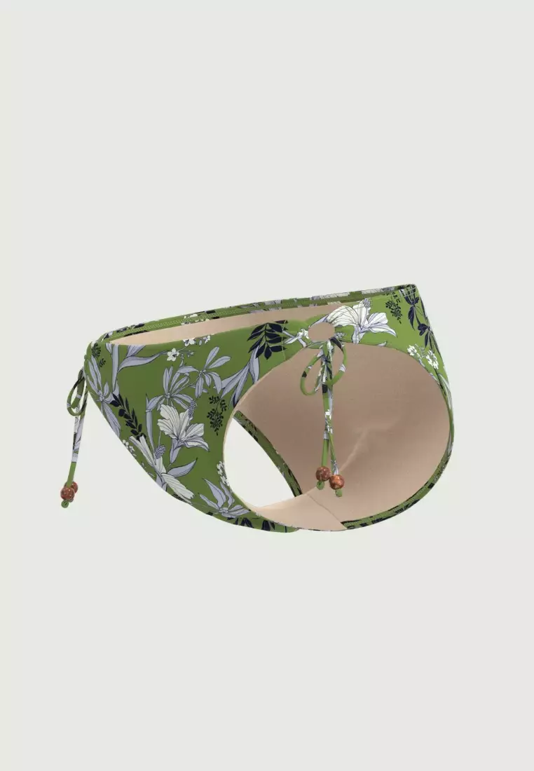 Wild Hibiscus Sea Green Ruched Side Tie Pant