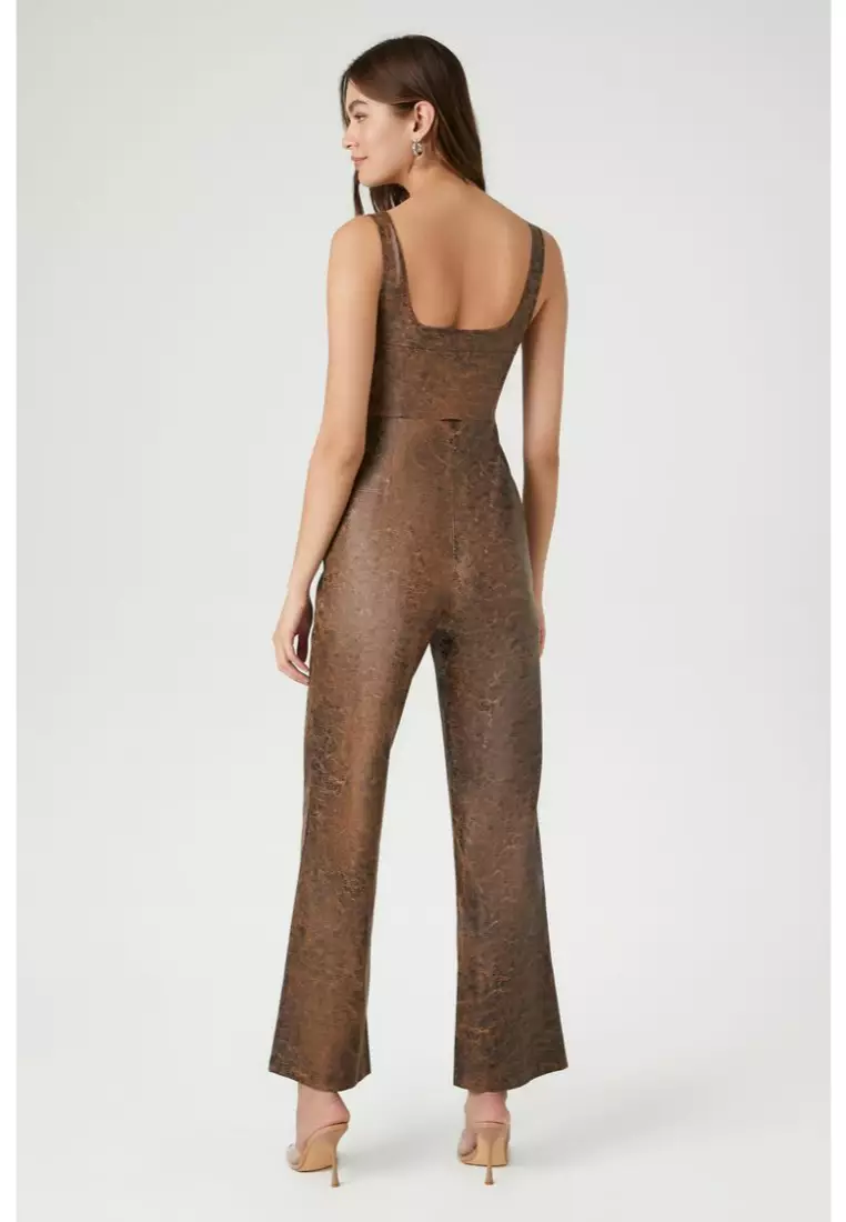 Faux leather jumpsuit clearance forever 21