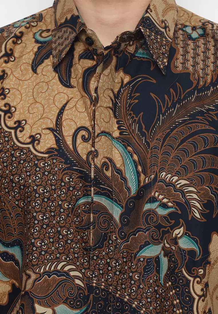 Kemeja Batik Pria Slimfit Adiwijaya - Navy