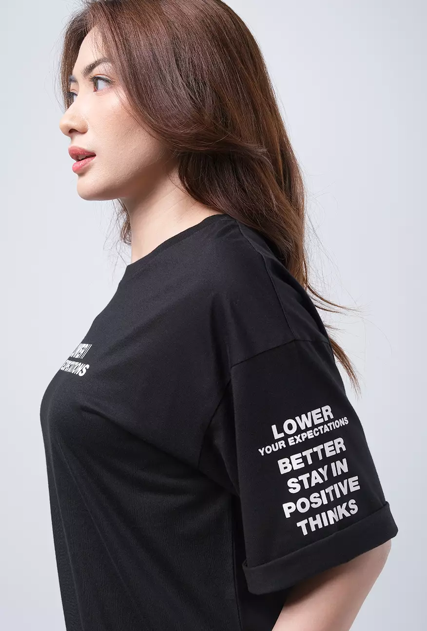 Kaos Wanita Oversized Careen Black