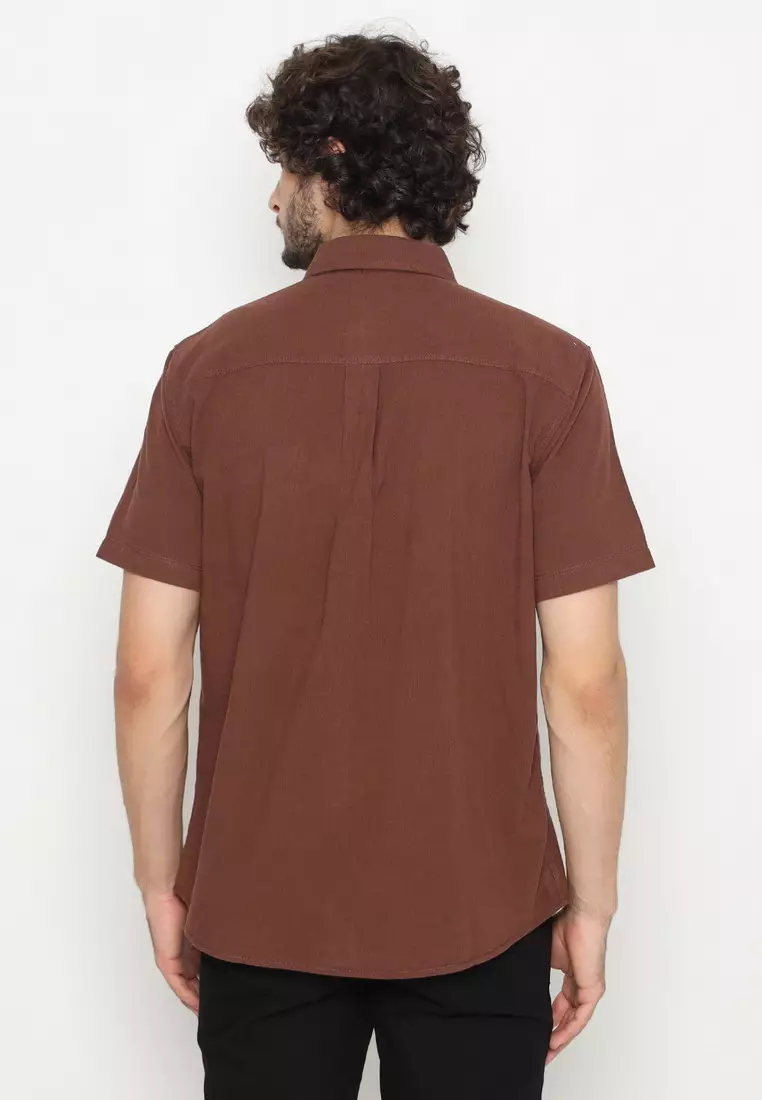 POLICE Kemeja Polos Cordoray Coklat Regular Fit Pria