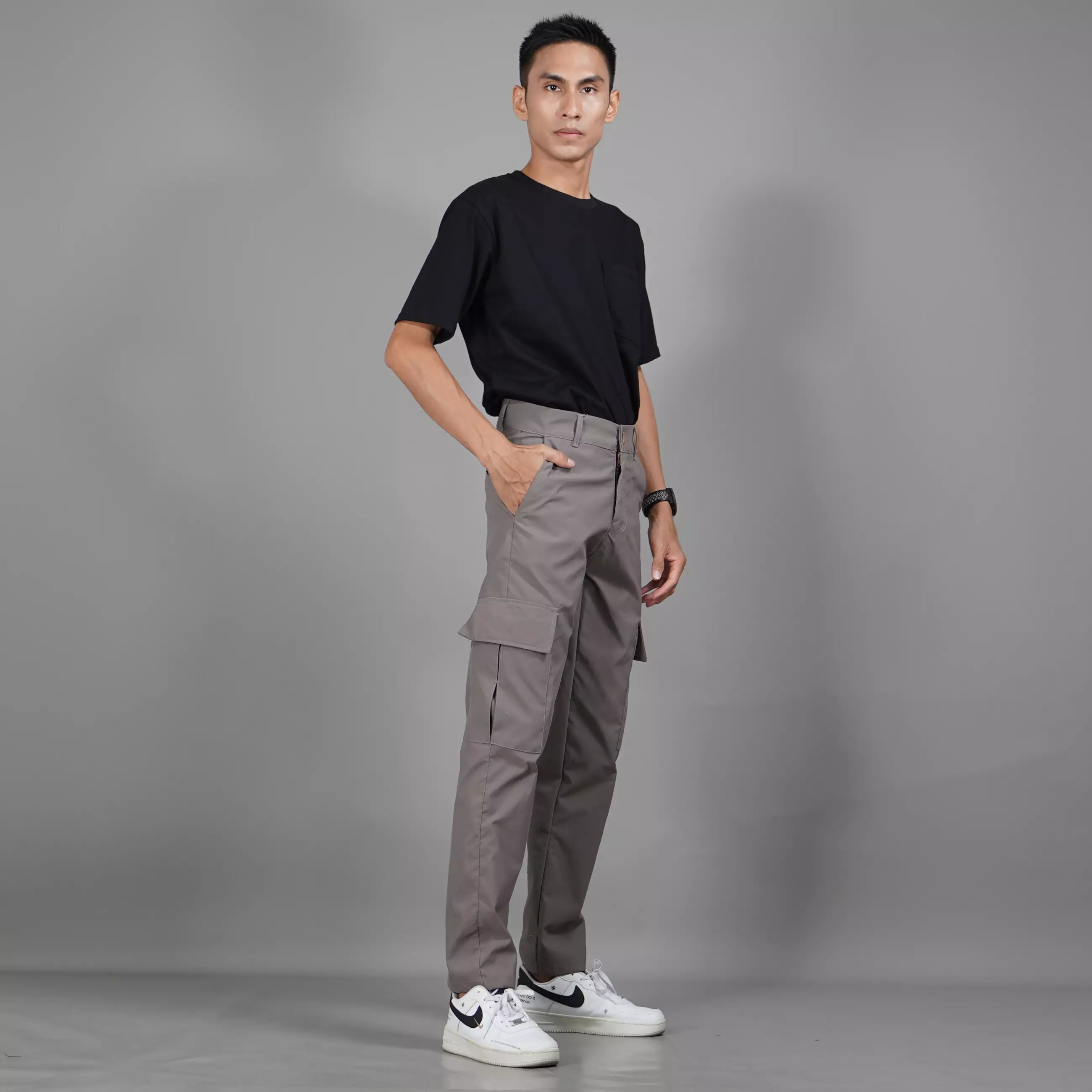  RAYMOND Celana Cargo Pria Celana Kargo Pria Cargo Pants Pria - Abu Muda