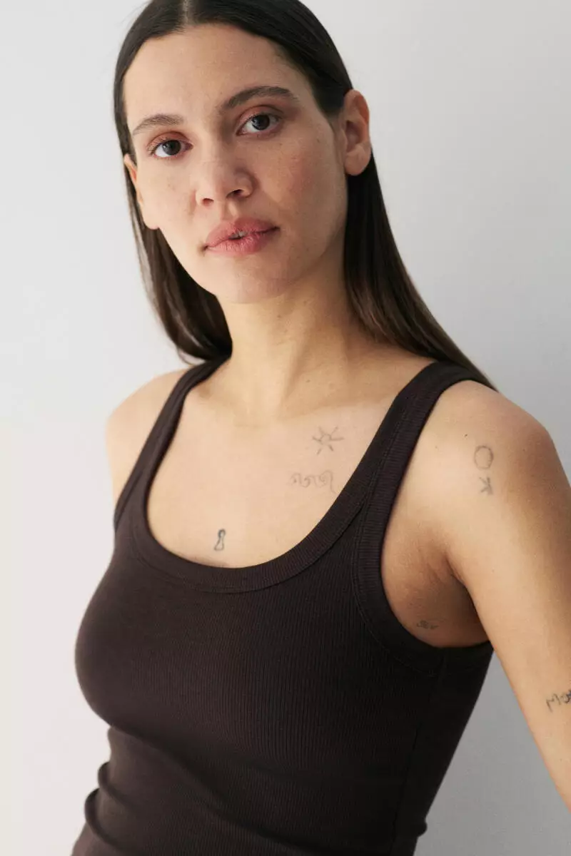 Cooling Slim Fit Ribbed vest top