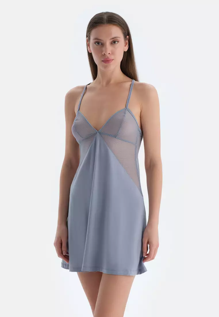 Ice Blue Nightie, Regular, Strappy Underwear for Women
