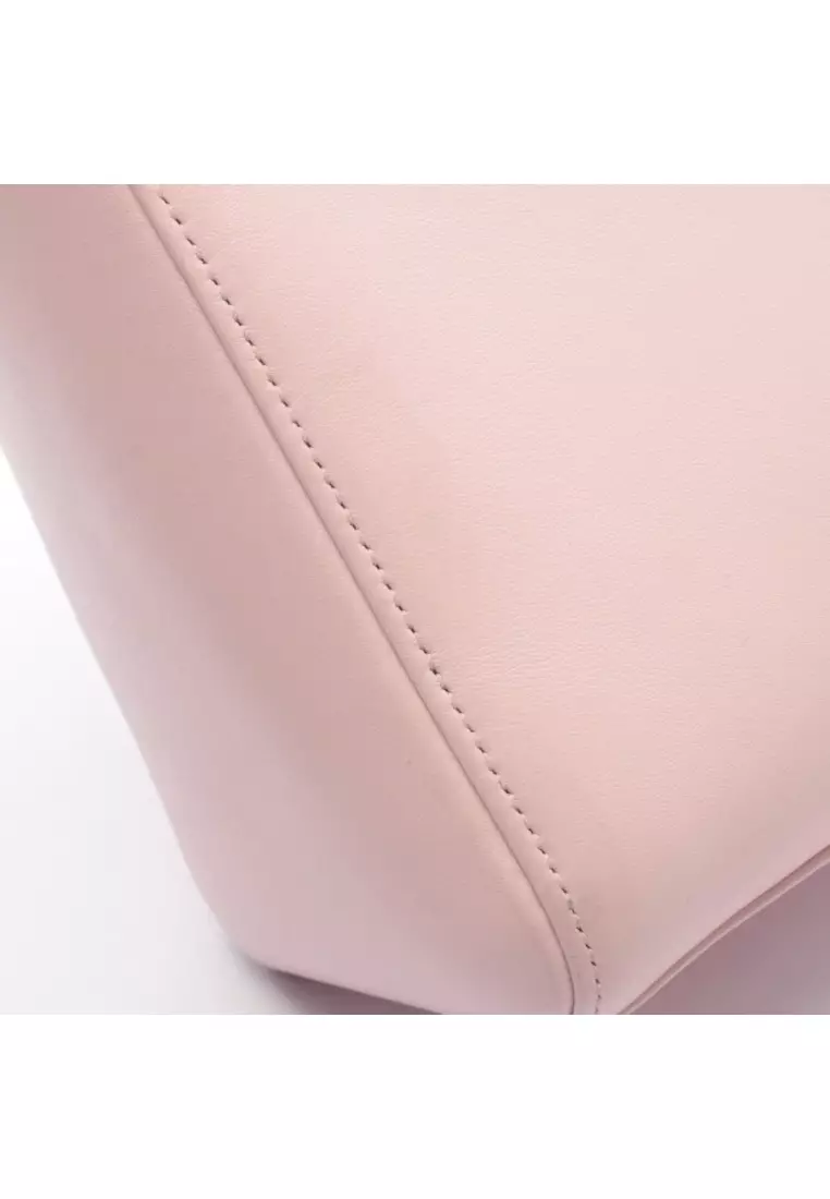 Pre-Loved Christian Dior LADY DIOR lady dior Handbag heart patch leather Light pink Bordeaux 2WAY