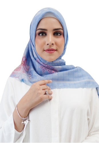 Buttonscarves blue Buttonscarves Sofya Voile Square Bluecheese 6AF80AA71DE7FEGS_1