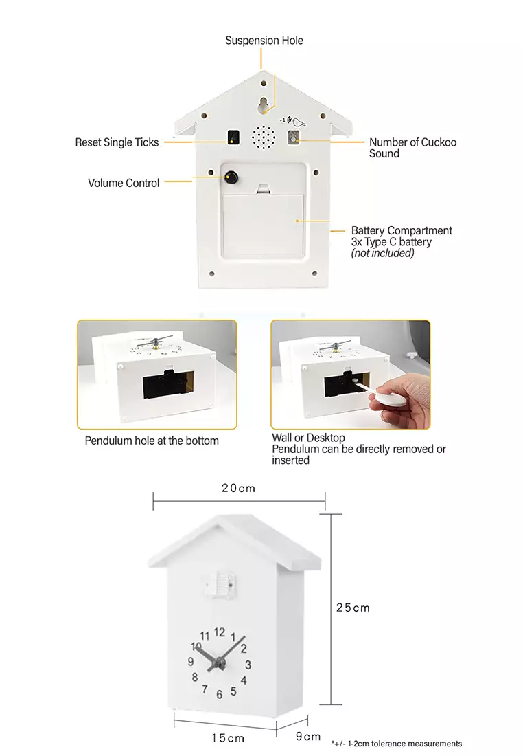 Buy FUNKY.sg Wall Cuckoo Cuckoo Clock. muji Birdhouse Clock Minimalist