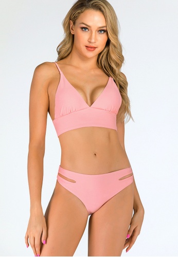 LYCKA pink LWD7299-European Style Lady Bikini Set-Pink 3F4A0USA38056DGS_1