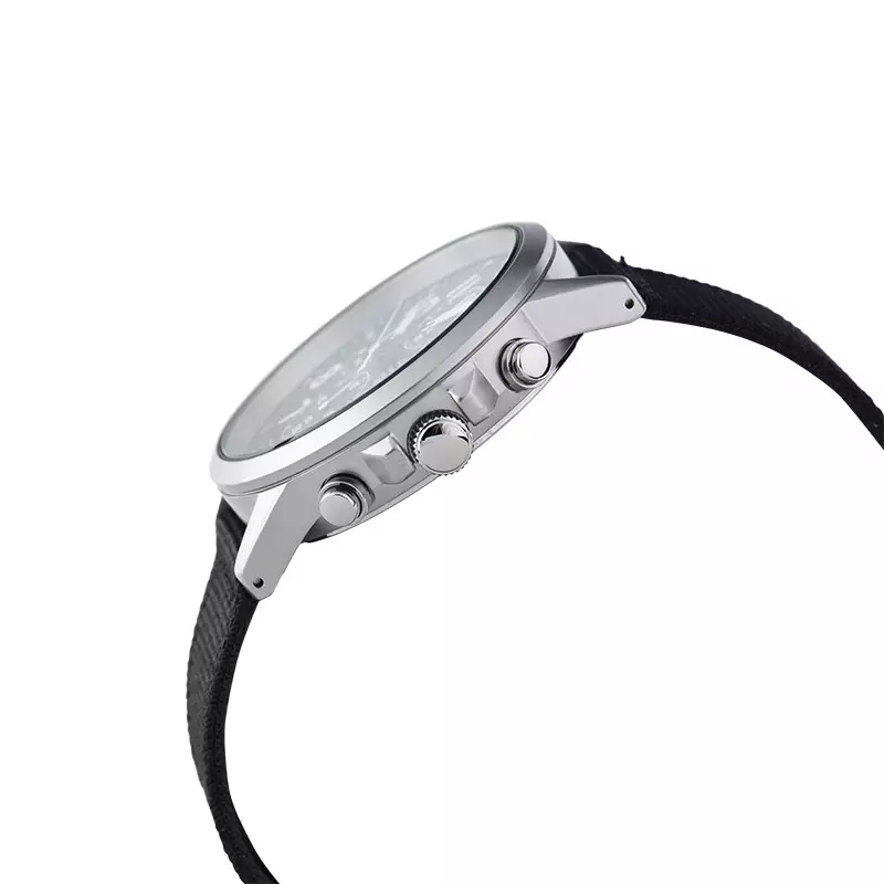 Jam Tangan Pria Alba AM3853X1 Chronograph Men Black Dial Black Nylon Strap